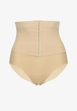 Beżowa Bielizna Modelująca Majtki Push Up z Wysokim Stanem Zinello