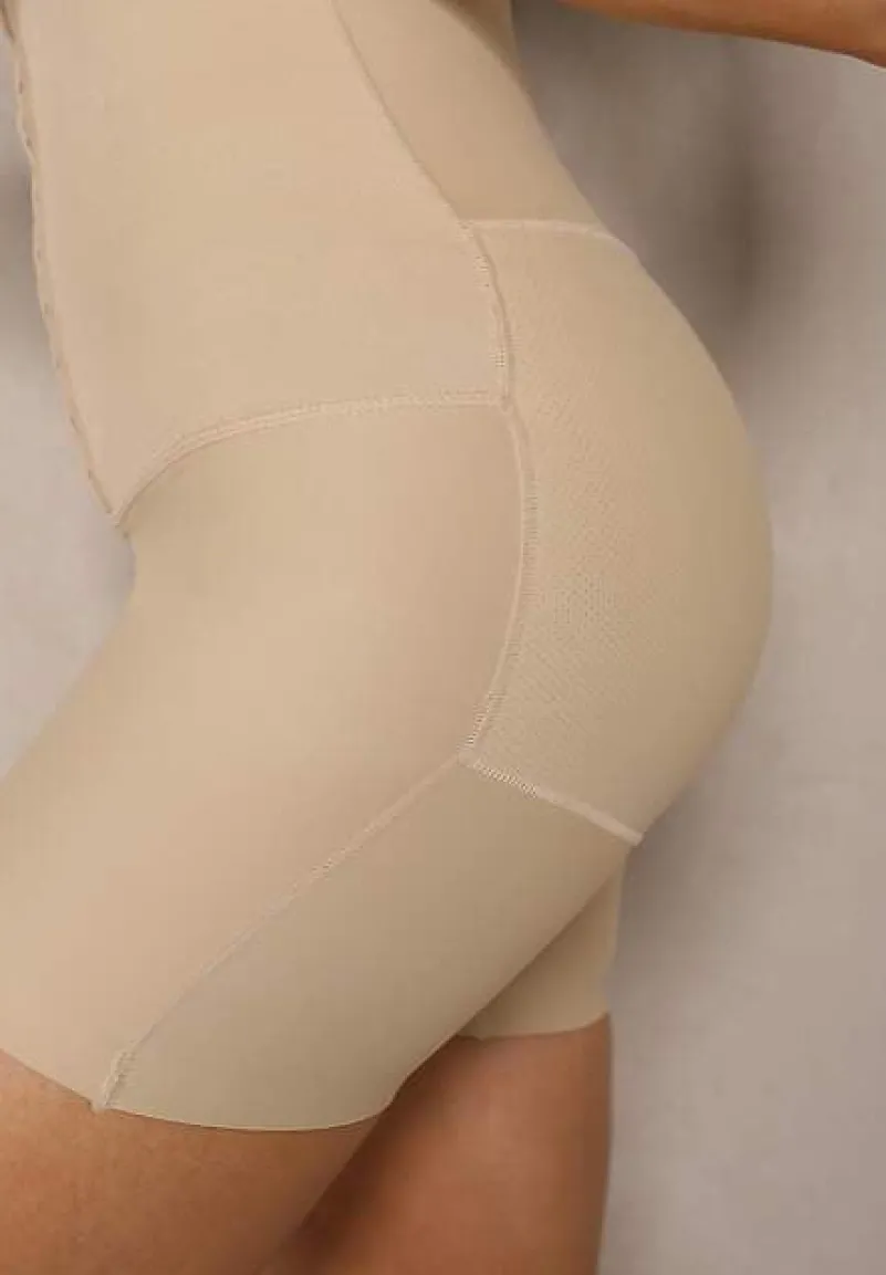 Beżowa Bielizna modelująca Majtki High Waist z Efektem Push Up Lunavera