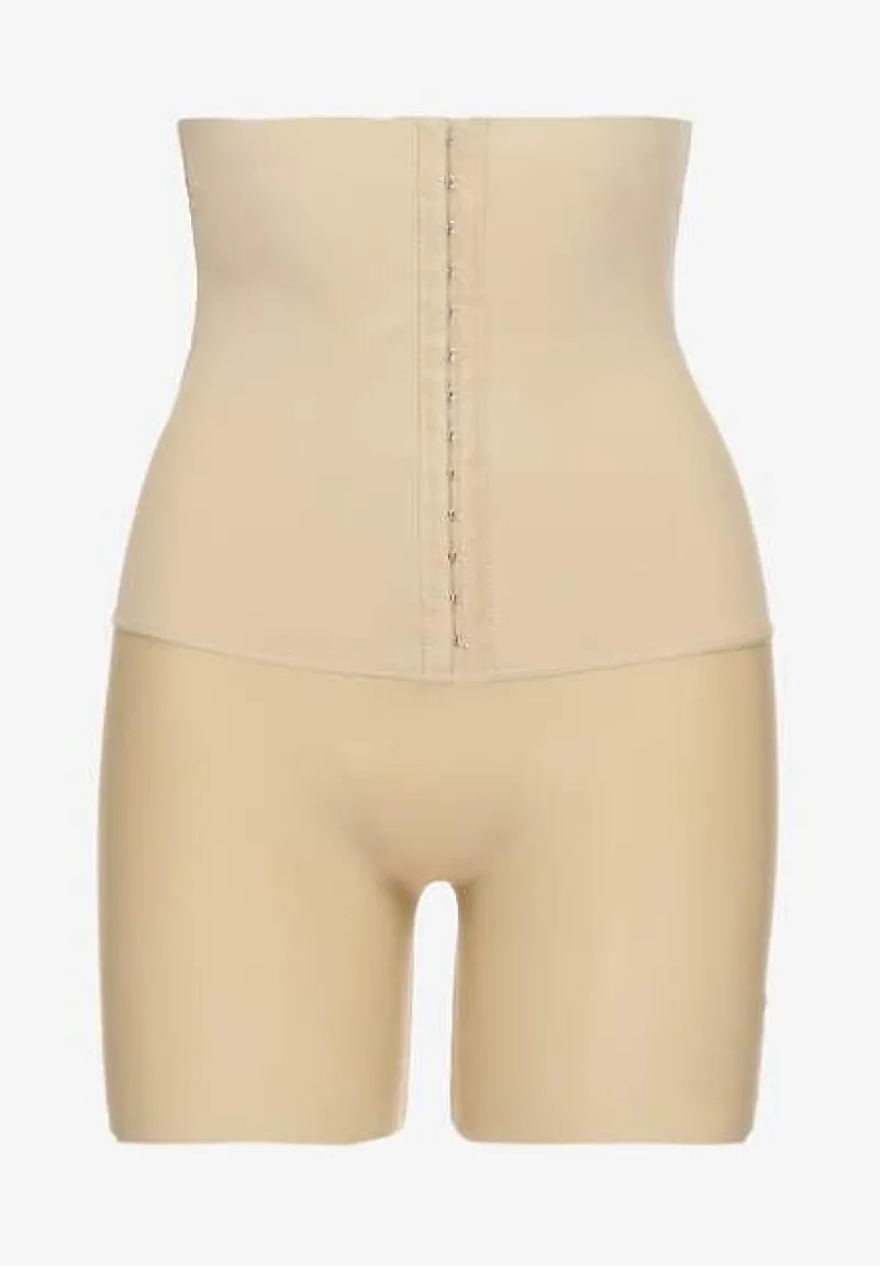 Beżowa Bielizna modelująca Majtki High Waist z Efektem Push Up Lunavera
