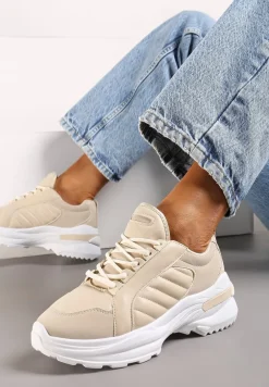 Beżowe Sneakersy Doreania
