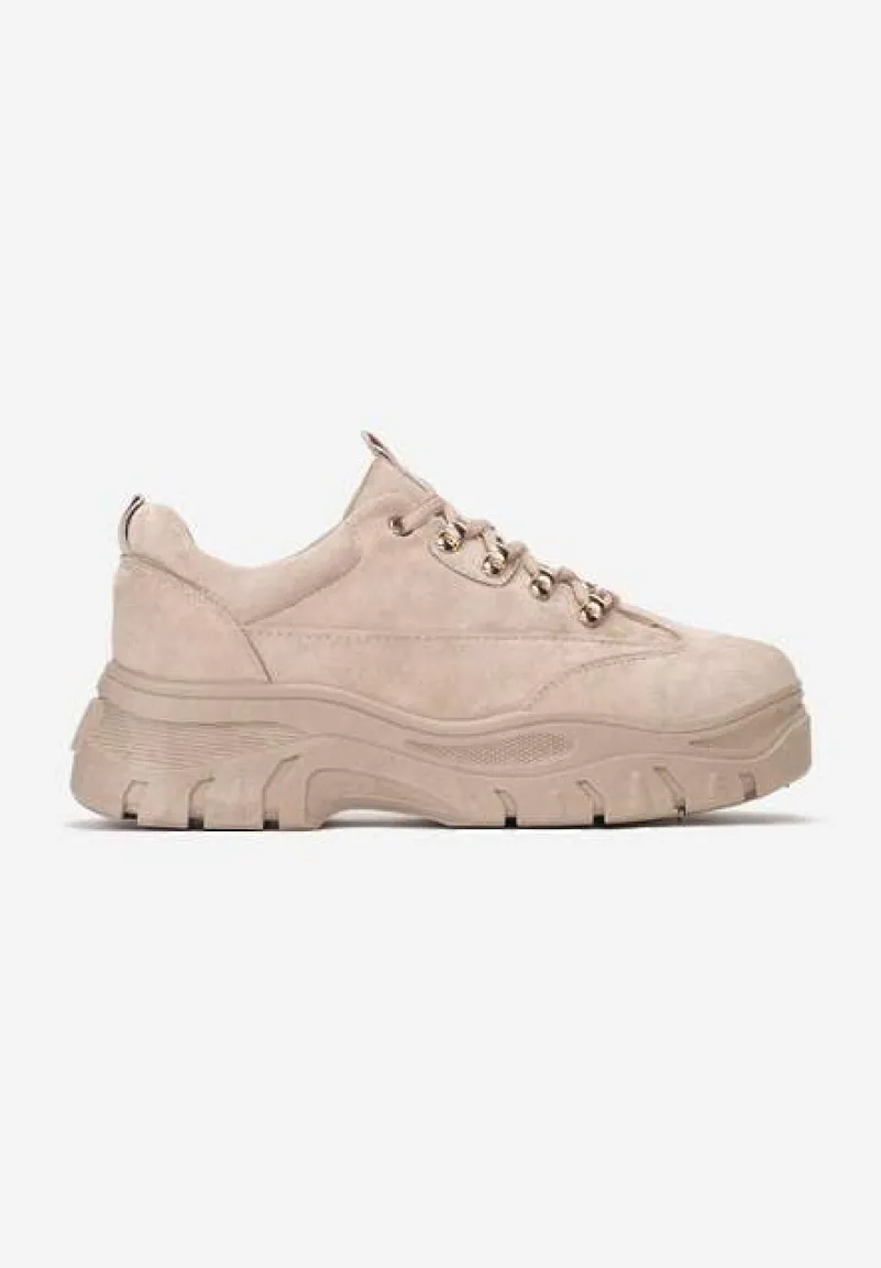 Beżowe Sneakersy Farwynn