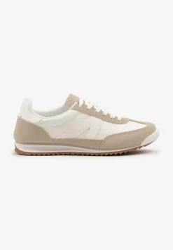 Beżowe Sneakersy z Geometrycznym Wzorem Zoloti