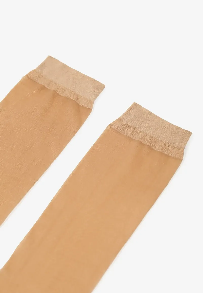 Beżowe Wiskozowe Skarpety Transparentne 10-pack Vivinna