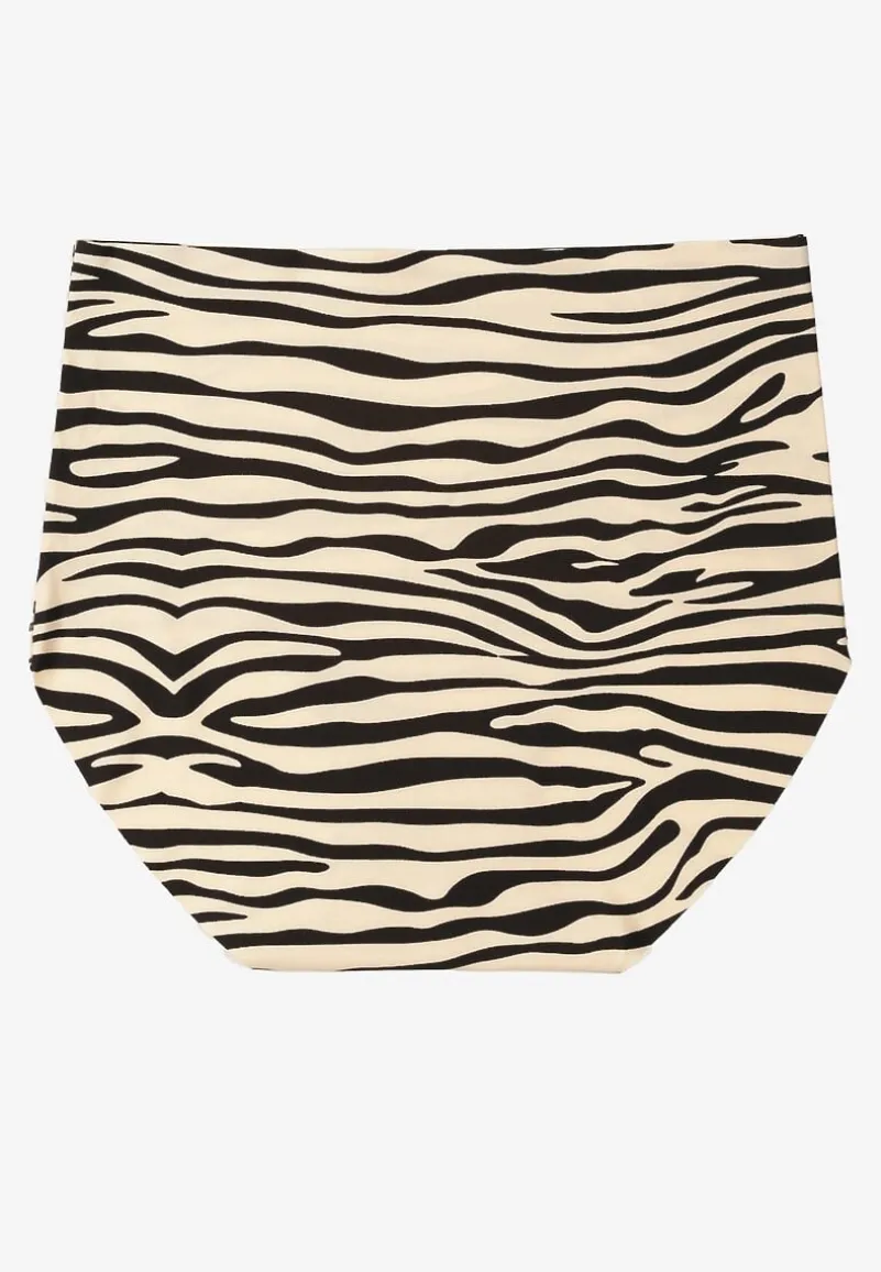Beżowo-Czarne Bezszwowe Majtki Figi High Waist Dolevia