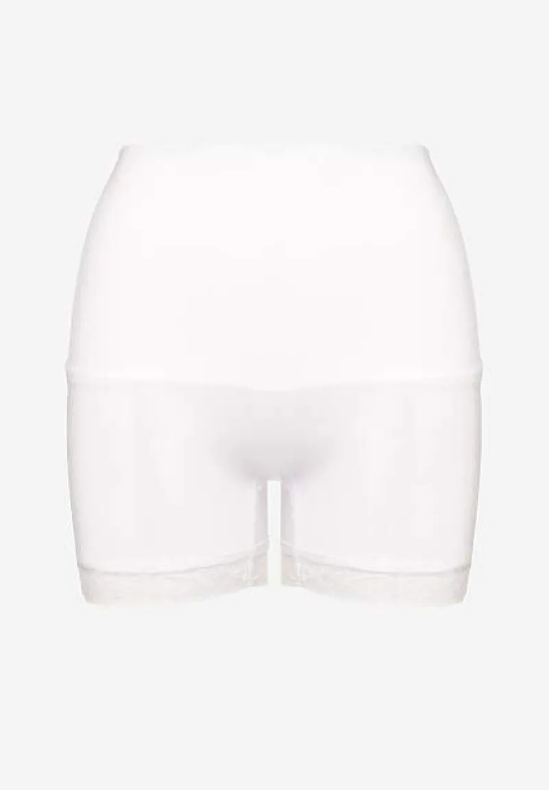 Biała Bielizna modelująca High Waist z Koronką Hivivia