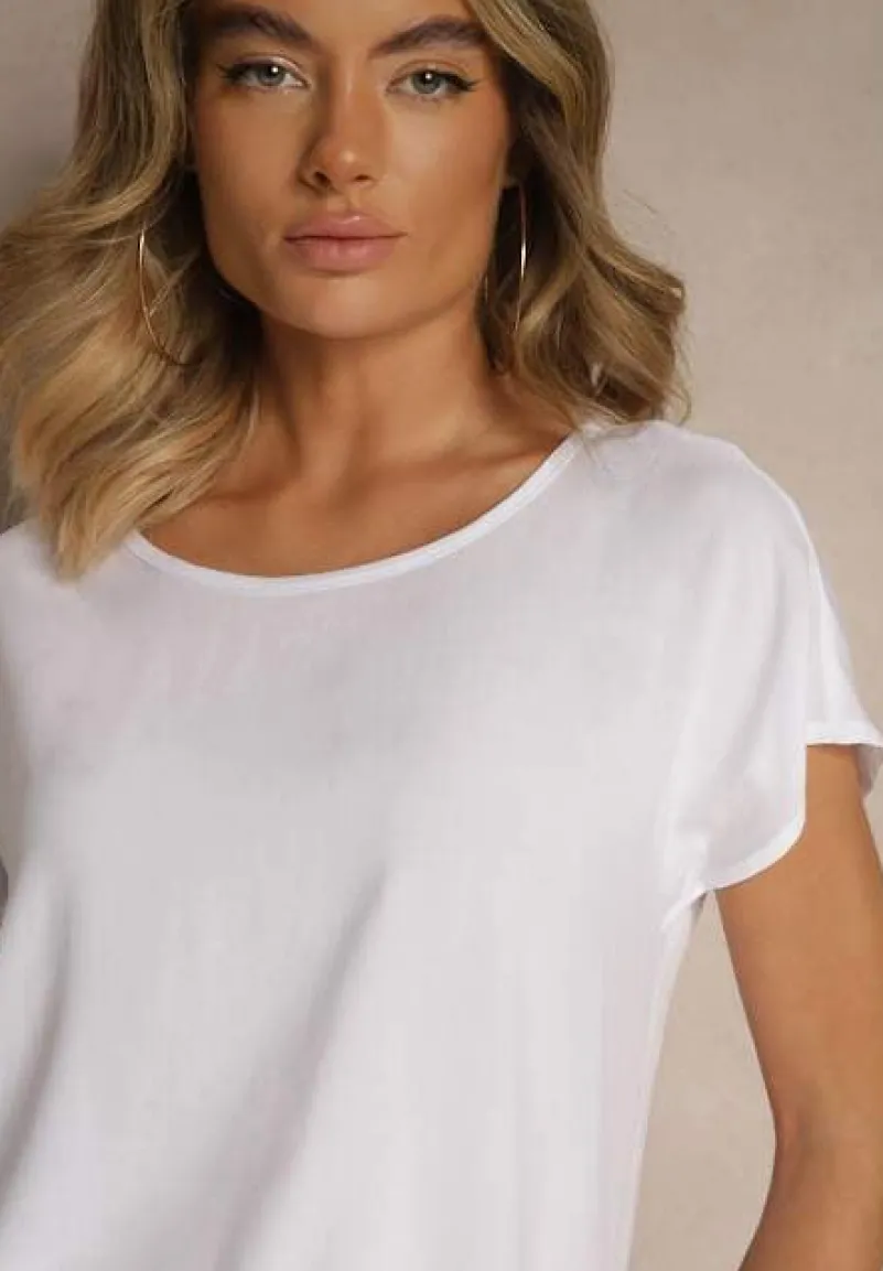Biała Wiskozowa Bluzka Oversize Lirealia