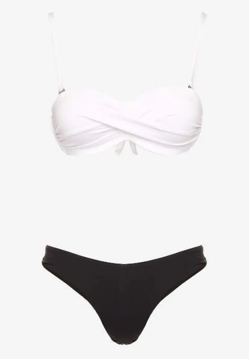 Białe Bikini 3-częściowe Biustonosz i Majtki Figi w Dwóch Wariantach Milanisse