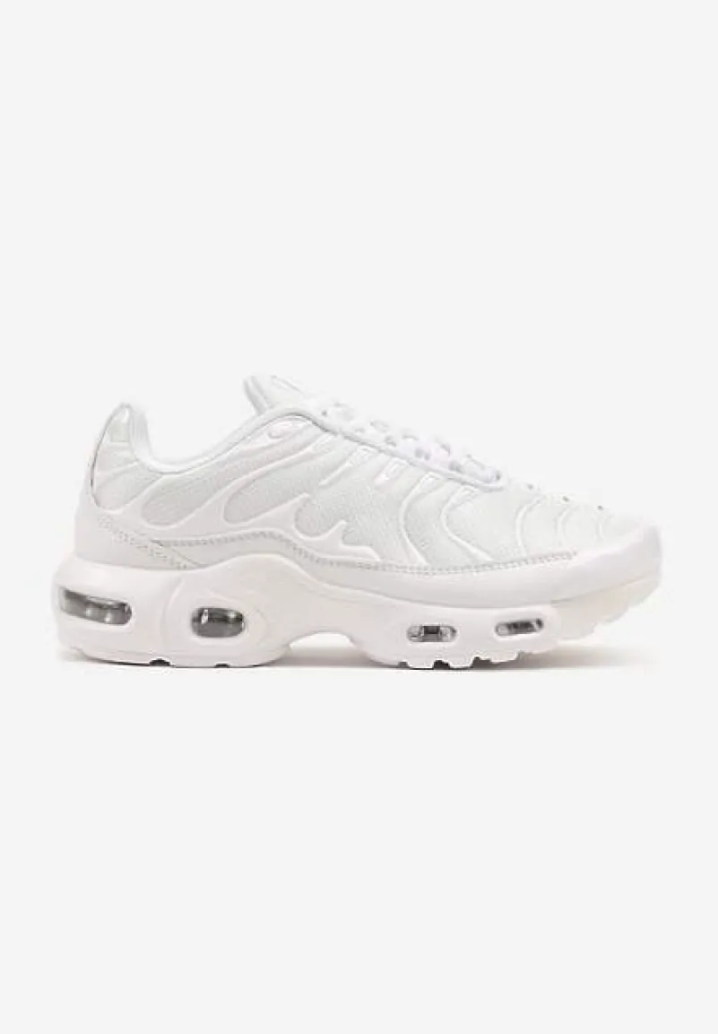Białe Buty Sportowe Sneakersy z Geometrycznym Tłoczeniem Vulinea