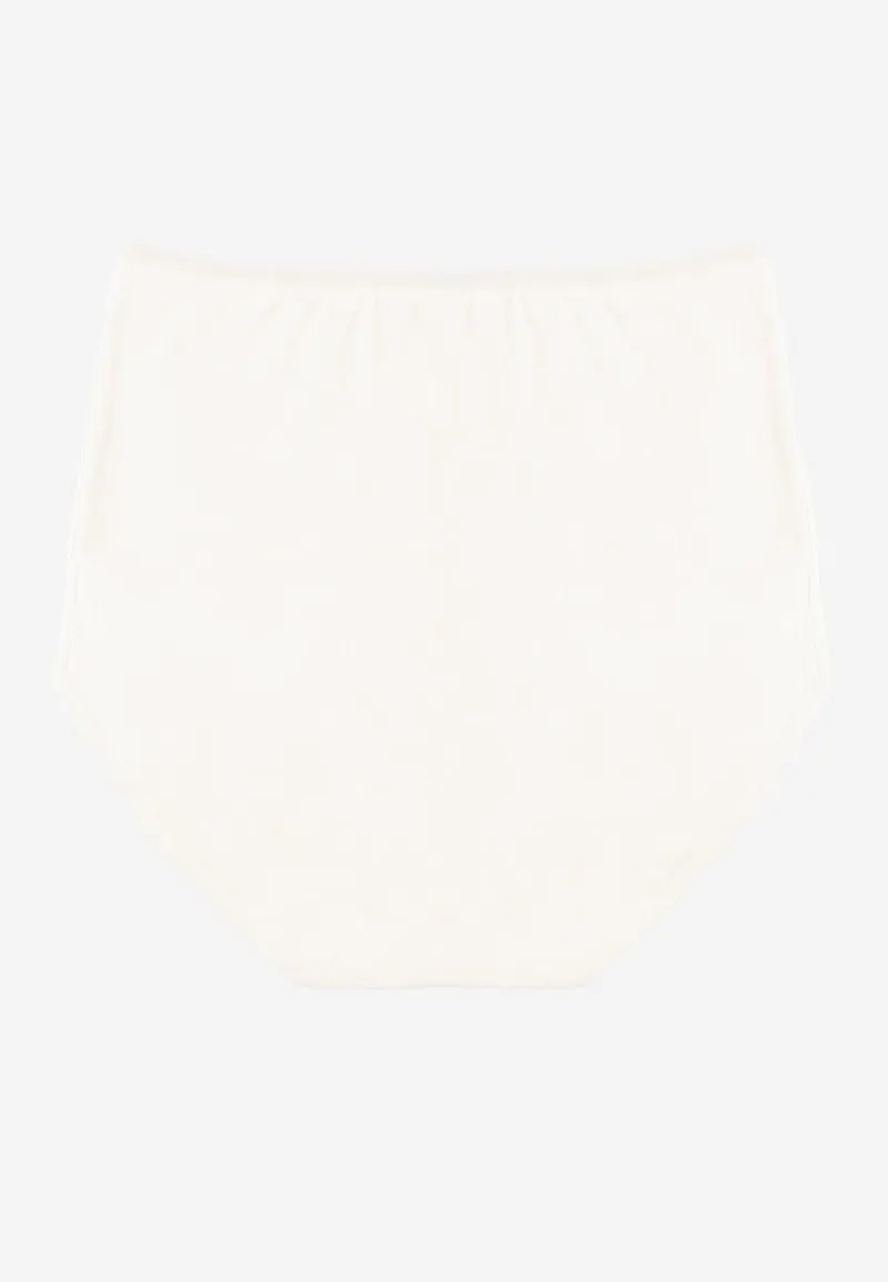 Białe Modelujące Majtki z Bawełny High Waist Nilionea