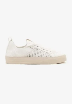 Białe Siateczkowe Sneakersy Ozdobione Metaliczną Nicią Nimiarene