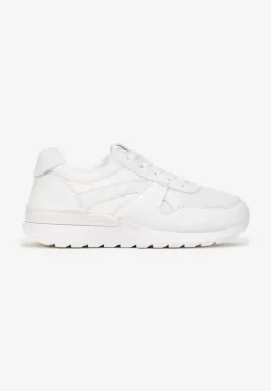 Białe Sneakersy na Grubej Podeszwie Pheona