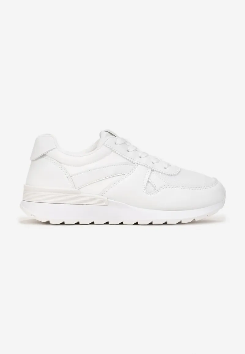 Białe Sneakersy na Grubej Podeszwie Pheona