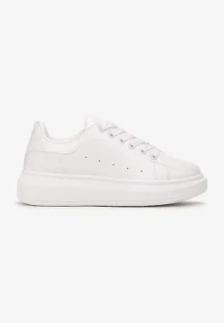 Białe Sneakersy na Niskiej Platformie w Klasycznym Stylu Lucid Dream