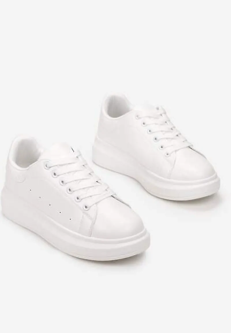 Białe Sneakersy na Niskiej Platformie w Klasycznym Stylu Lucid Dream