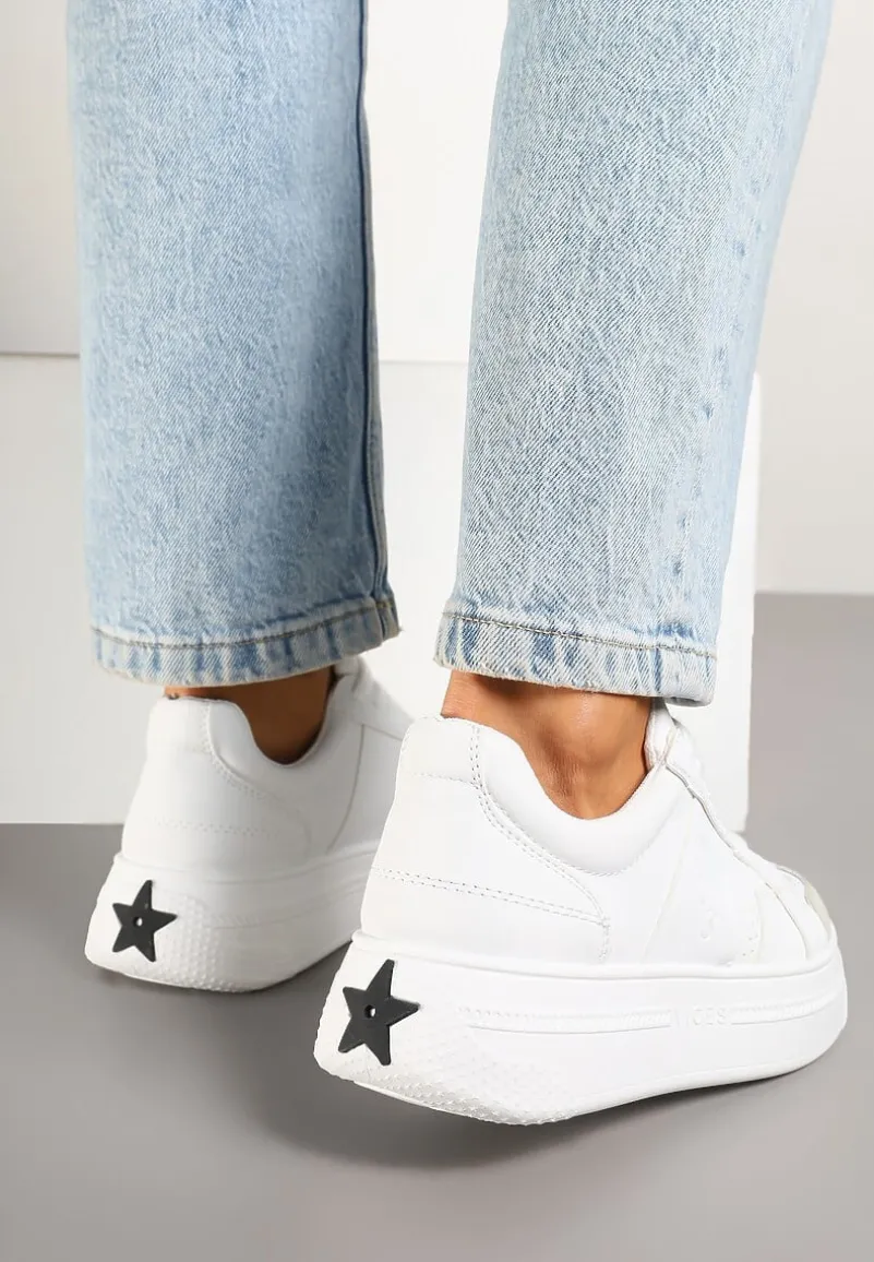 Białe Sneakersy Vices na Platformie z Gwiazdką Fenarra