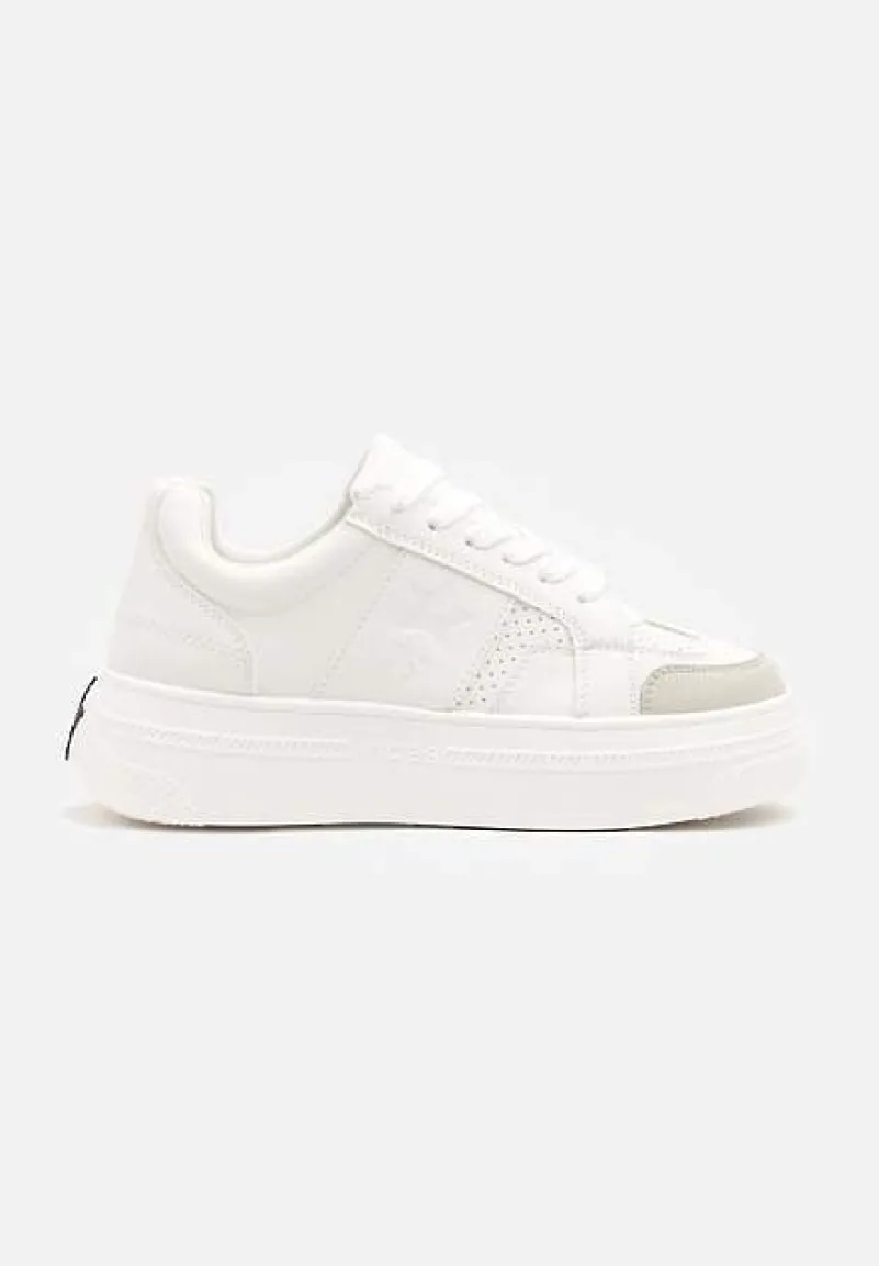 Białe Sneakersy Vices na Platformie z Gwiazdką Fenarra