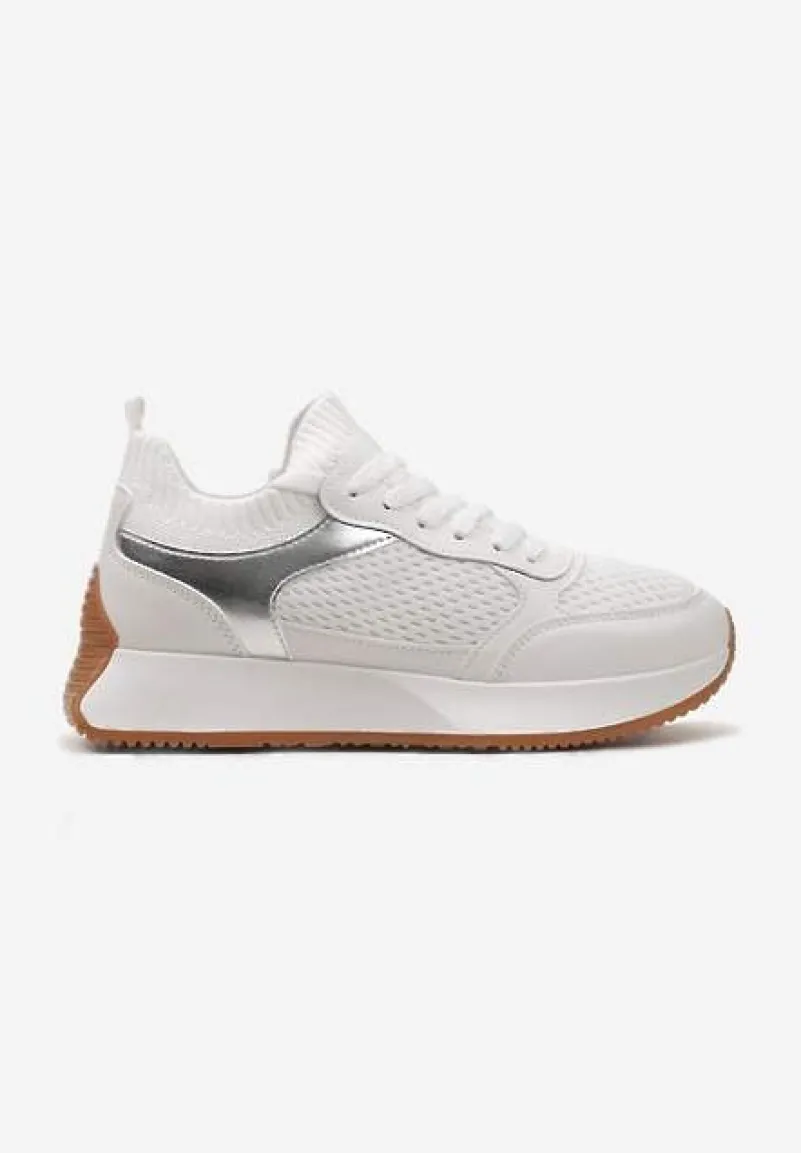 Białe Sneakersy ze Skarpetkową Cholewką Willowa