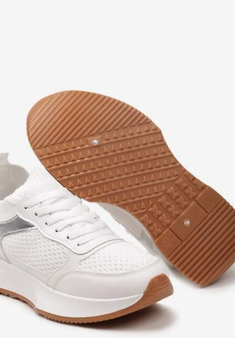 Białe Sneakersy ze Skarpetkową Cholewką Willowa