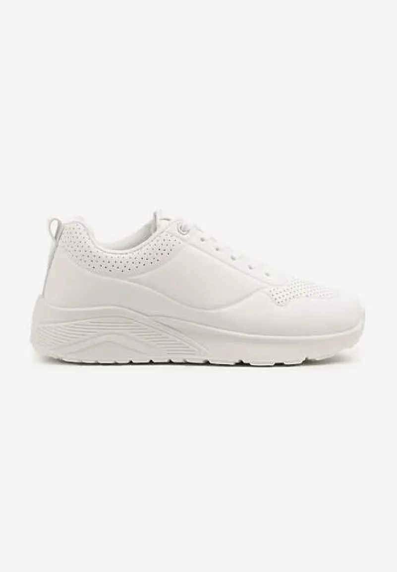 Białe Sneakersy z Tłoczoną Cholewką Ulithrena