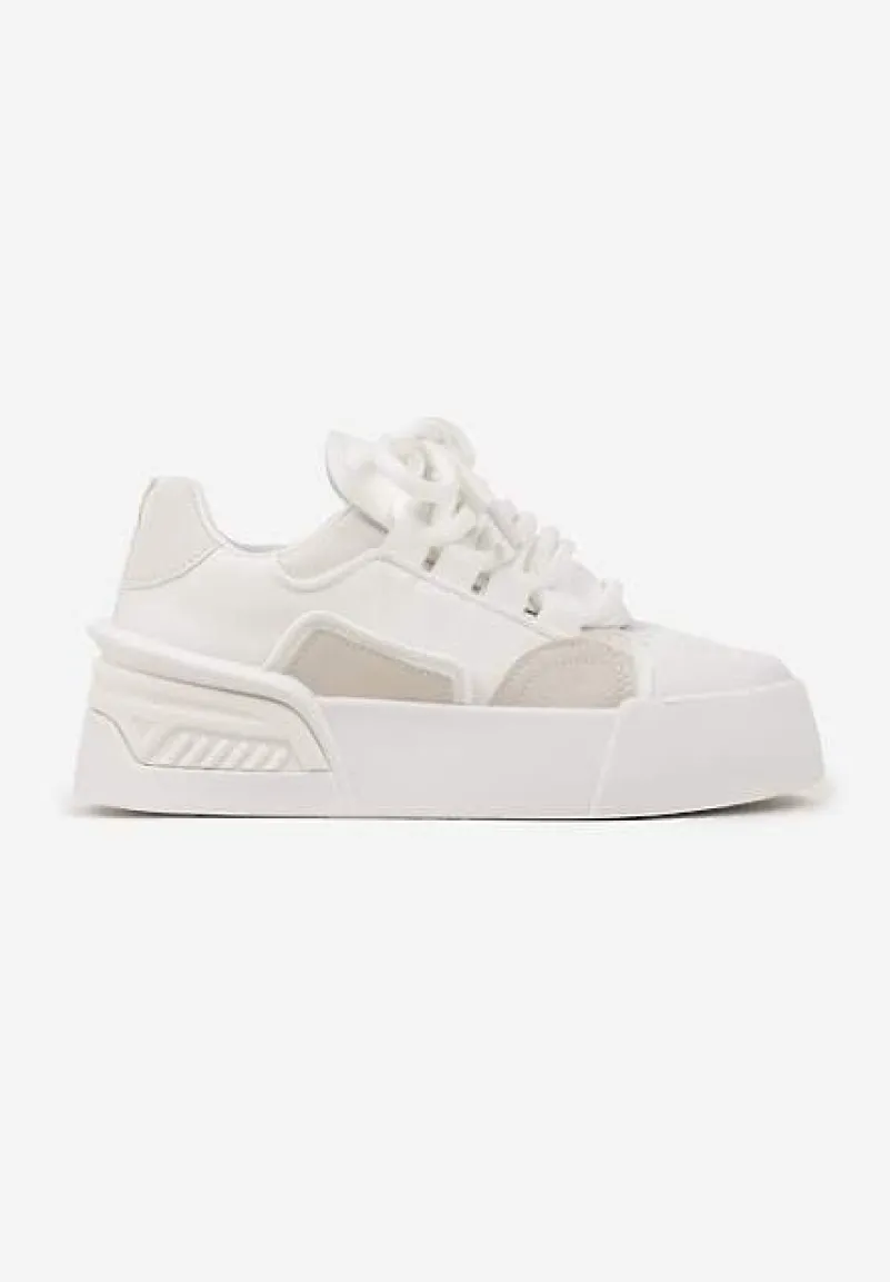 Białe Streetwearowe Sneakersy Trampki na Platformie Danenith