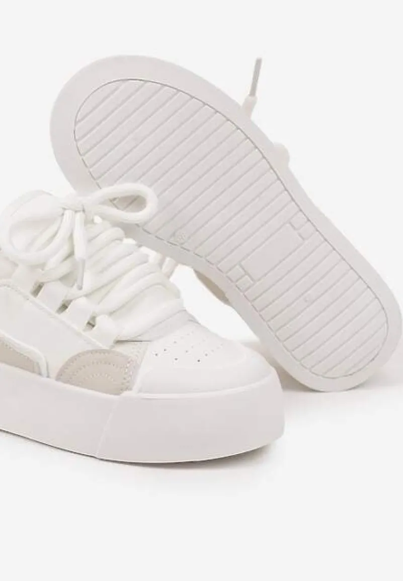 Białe Streetwearowe Sneakersy Trampki na Platformie Danenith