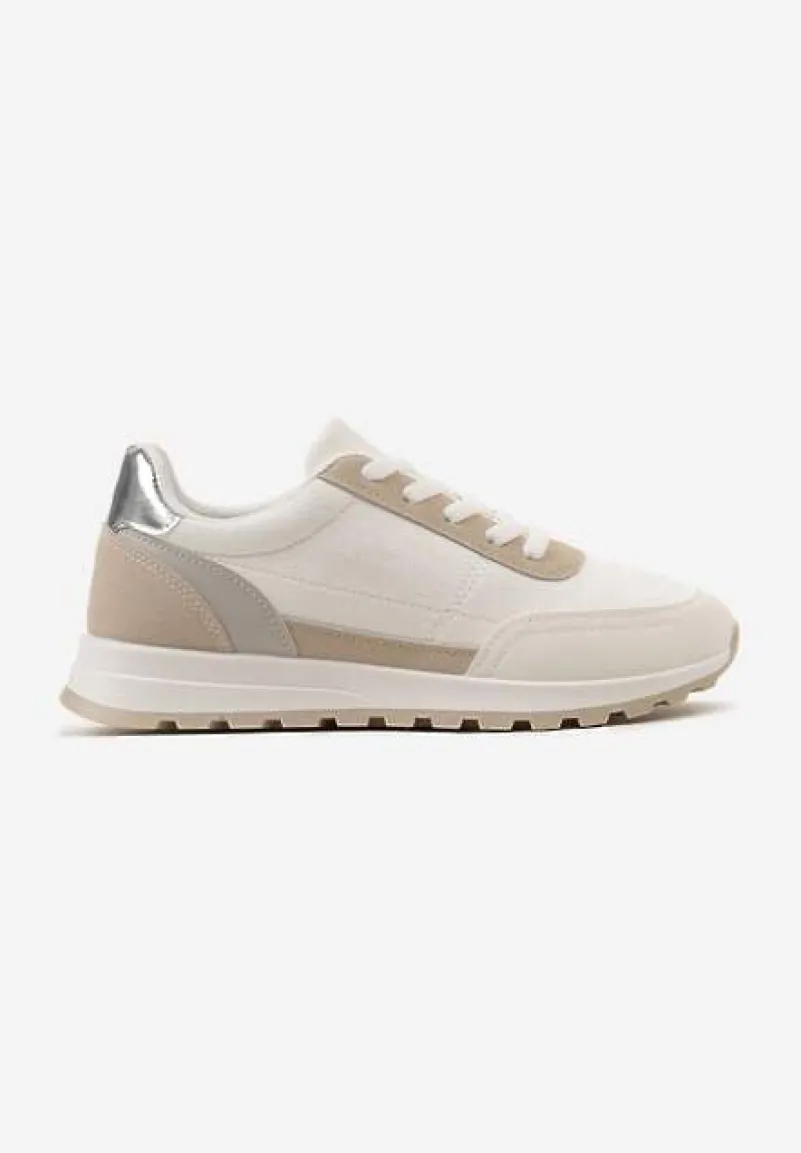 Białe Sznurowane Sneakersy przed Kostkę Kiea