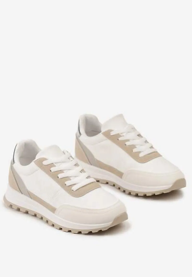 Białe Sznurowane Sneakersy przed Kostkę Kiea
