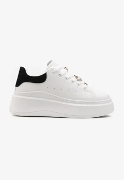 Biało-Czarne Sneakersy na Grubej Podeszwie Celessi