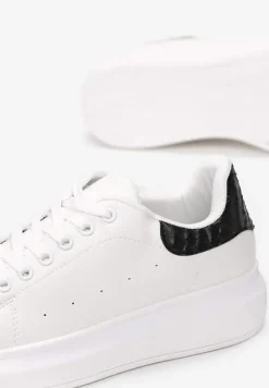 Biało-Czarne Sneakersy na Niskiej Platformie w Klasycznym Stylu Lucid Dream