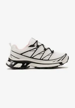 Biało-Czarne Sneakersy z Ozdobnymi Wstawkami i Ściąganą Gumką Aineri