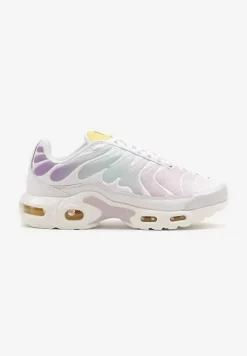 Biało-Fioletowe Buty Sportowe Sneakersy z Geometrycznym Tłoczeniem Vulinea