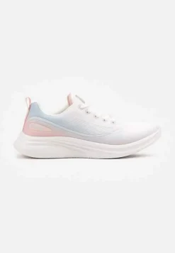 Biało-Niebieskie Buty Sportowe Sneakersy Siateczkowe na Podeszwie z Pianki Rellica