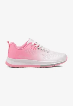 Biało-Różowe Buty Sportowe Sneakersy z Motywem Ombre Maccaria