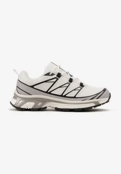 Biało-Szare Sneakersy z Ozdobnymi Wstawkami i Ściąganą Gumką Aineri