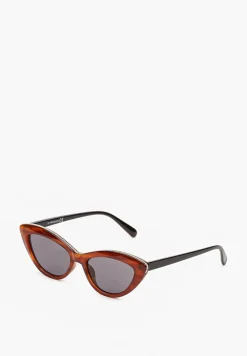 Brązowe Okulary Przeciwsłoneczne Typu Cat Eye z Filtrem UV Ushalea