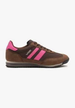 Brązowe Sneakersy Vico z Ozdobnymi Paskami Voinea