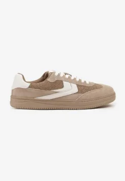 Brązowe Sneakersy ze Skóry Naturalnej w Stylu Kultowych Tenisówek Faloretia