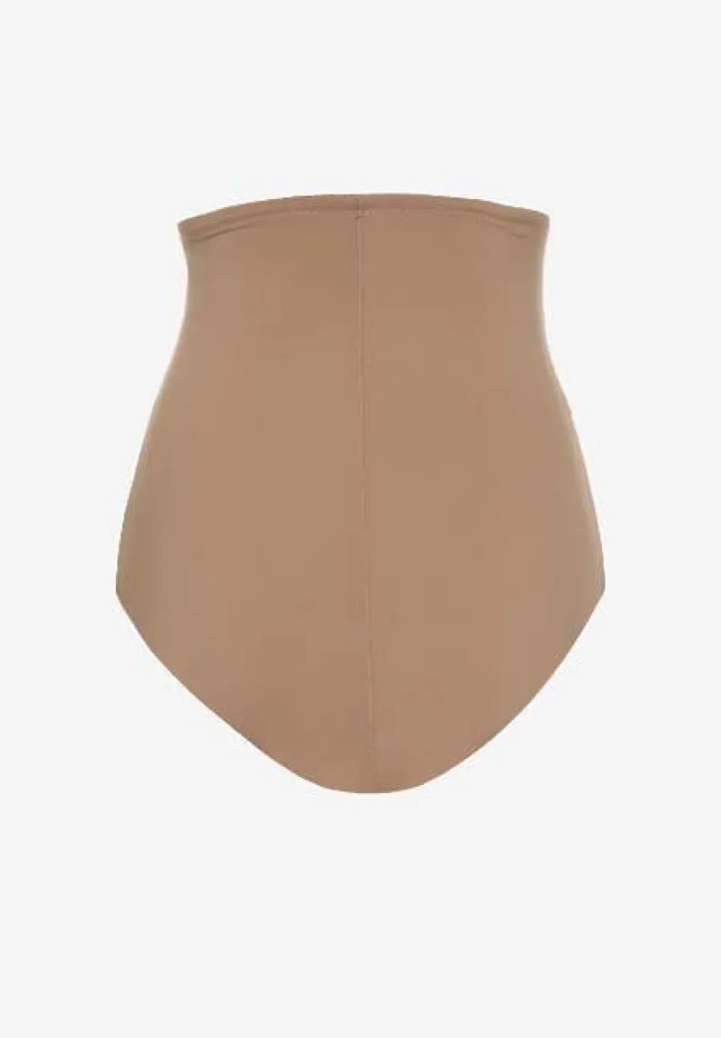 Ciemnobeżowe Majtki Modelujące High Waist Savirolle