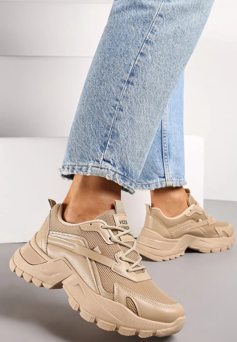 Ciemnobeżowe Sneakersy Dorameia
