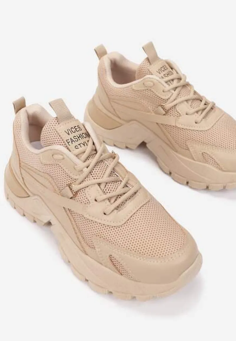 Ciemnobeżowe Sneakersy Dorameia