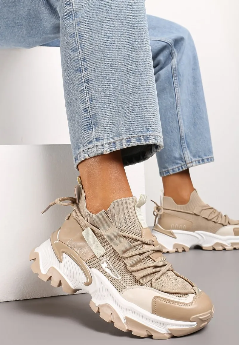 Ciemnobeżowe Sneakersy Kharena