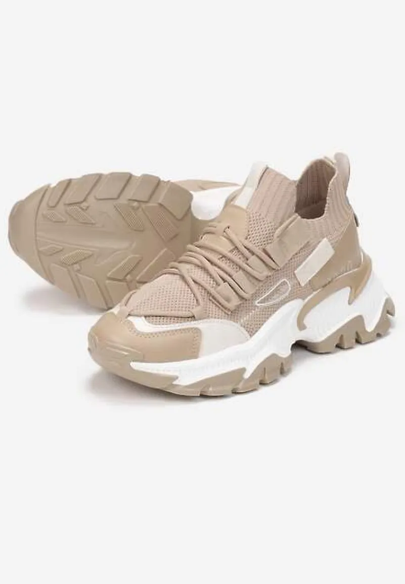 Ciemnobeżowe Sneakersy Kharena