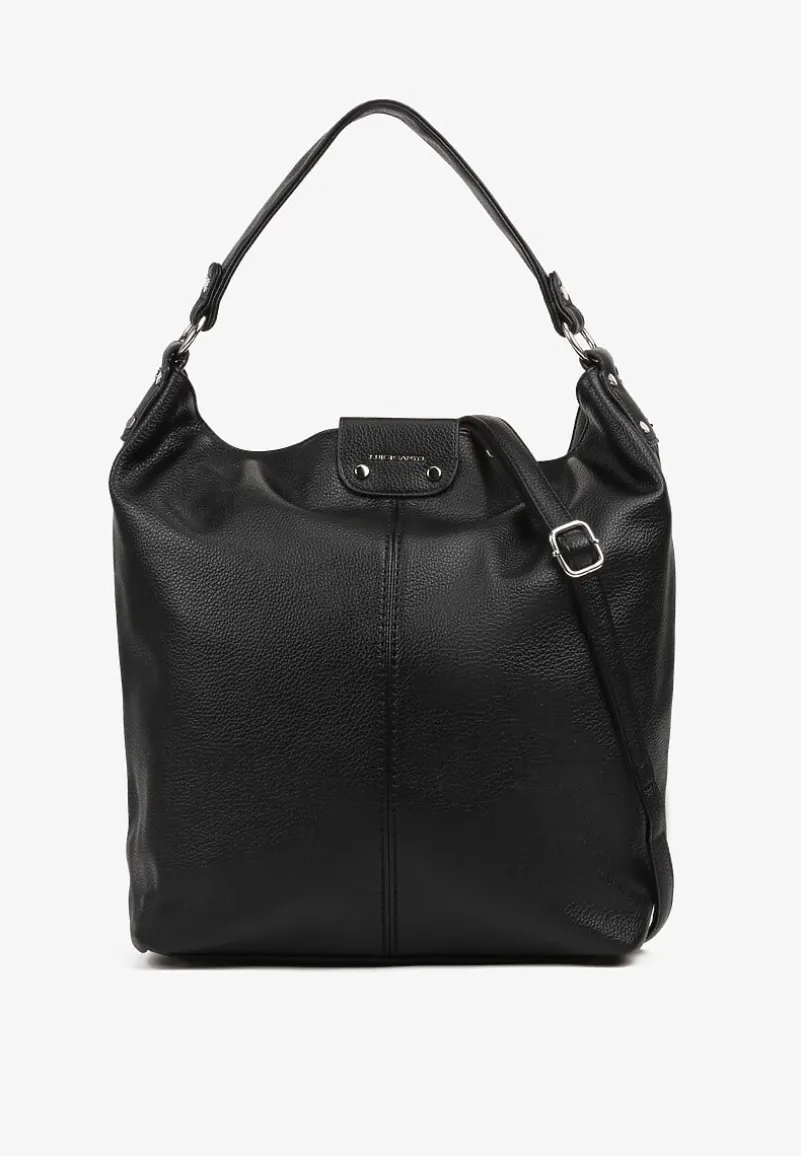 Czarna Torebka Hobo z Regulowanym Paskiem Crossbody Tenovesa
