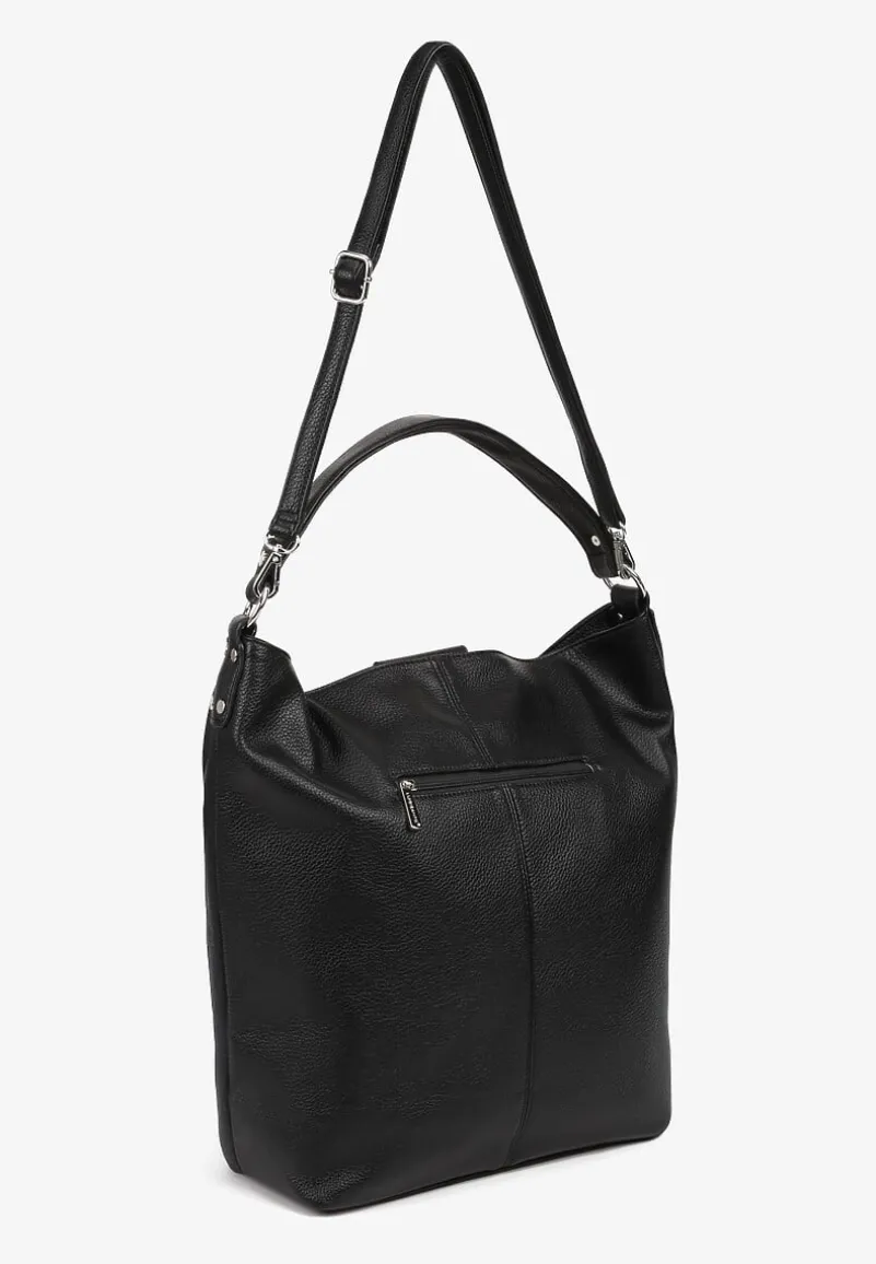 Czarna Torebka Hobo z Regulowanym Paskiem Crossbody Tenovesa