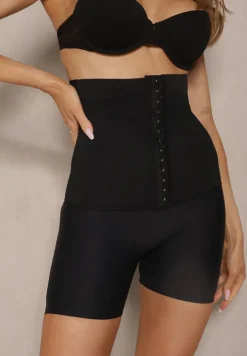 Czarna Bielizna modelująca Majtki High Waist z Efektem Push Up Lunavera