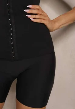 Czarna Bielizna modelująca Majtki High Waist z Efektem Push Up Lunavera