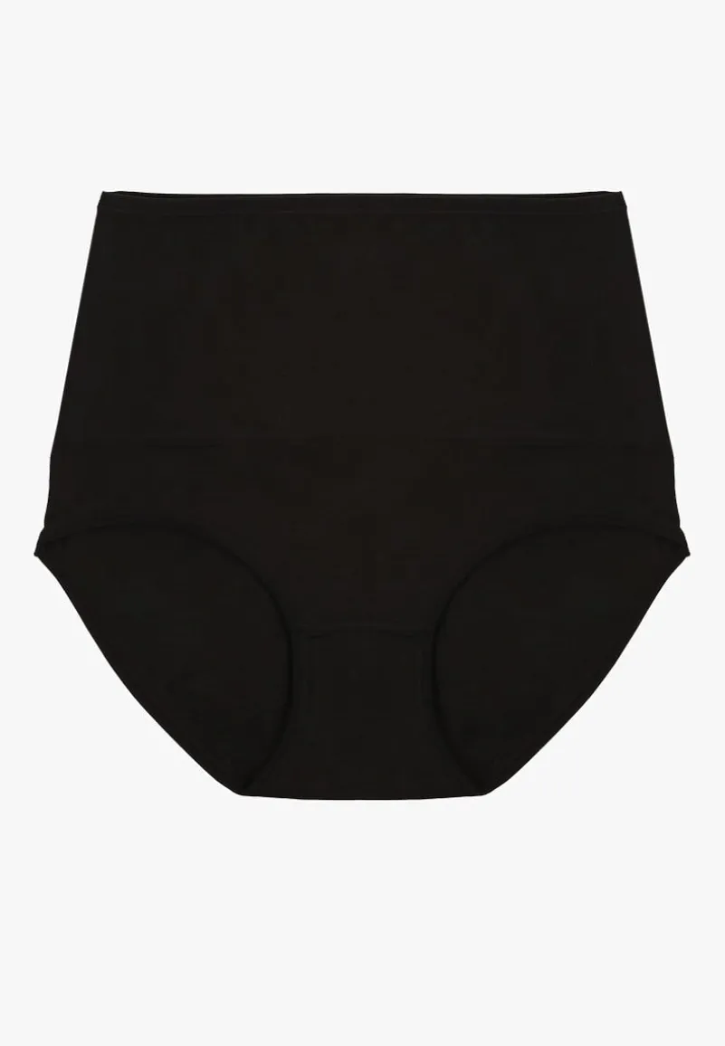 Czarne Modelujące Majtki z Bawełny High Waist Nilionea
