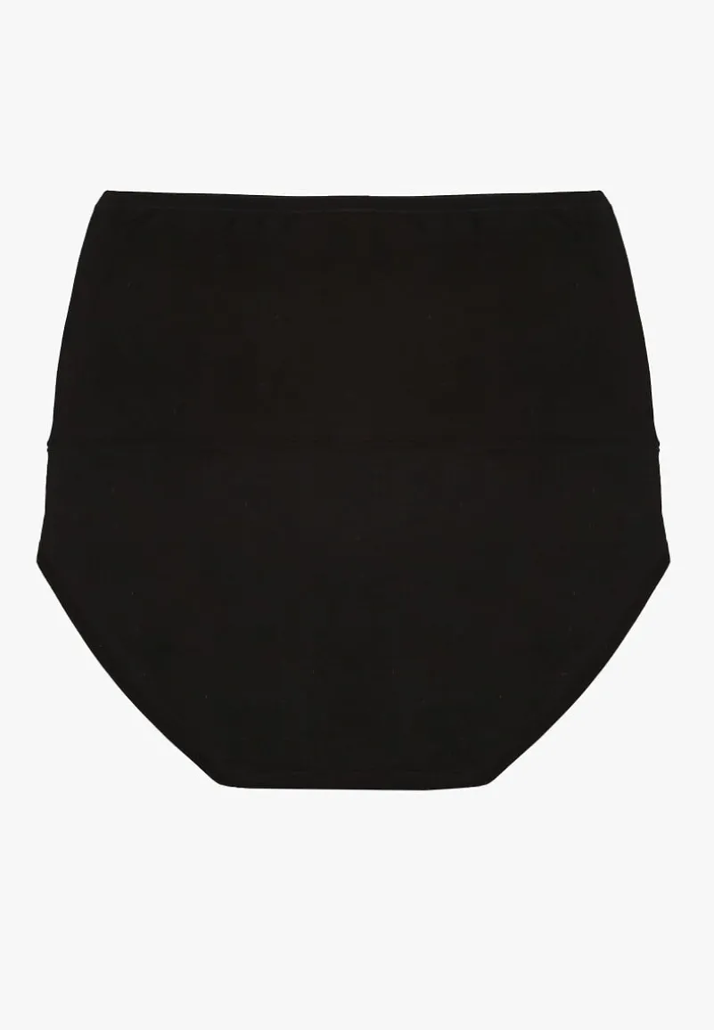 Czarne Modelujące Majtki z Bawełny High Waist Nilionea
