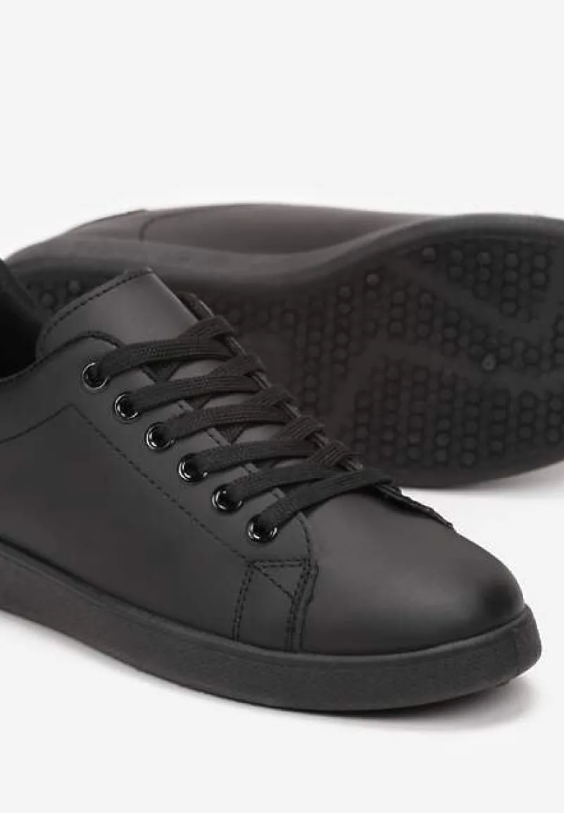 Czarne Wiązane Sneakersy z Cholewką przed Kostkę Starlee