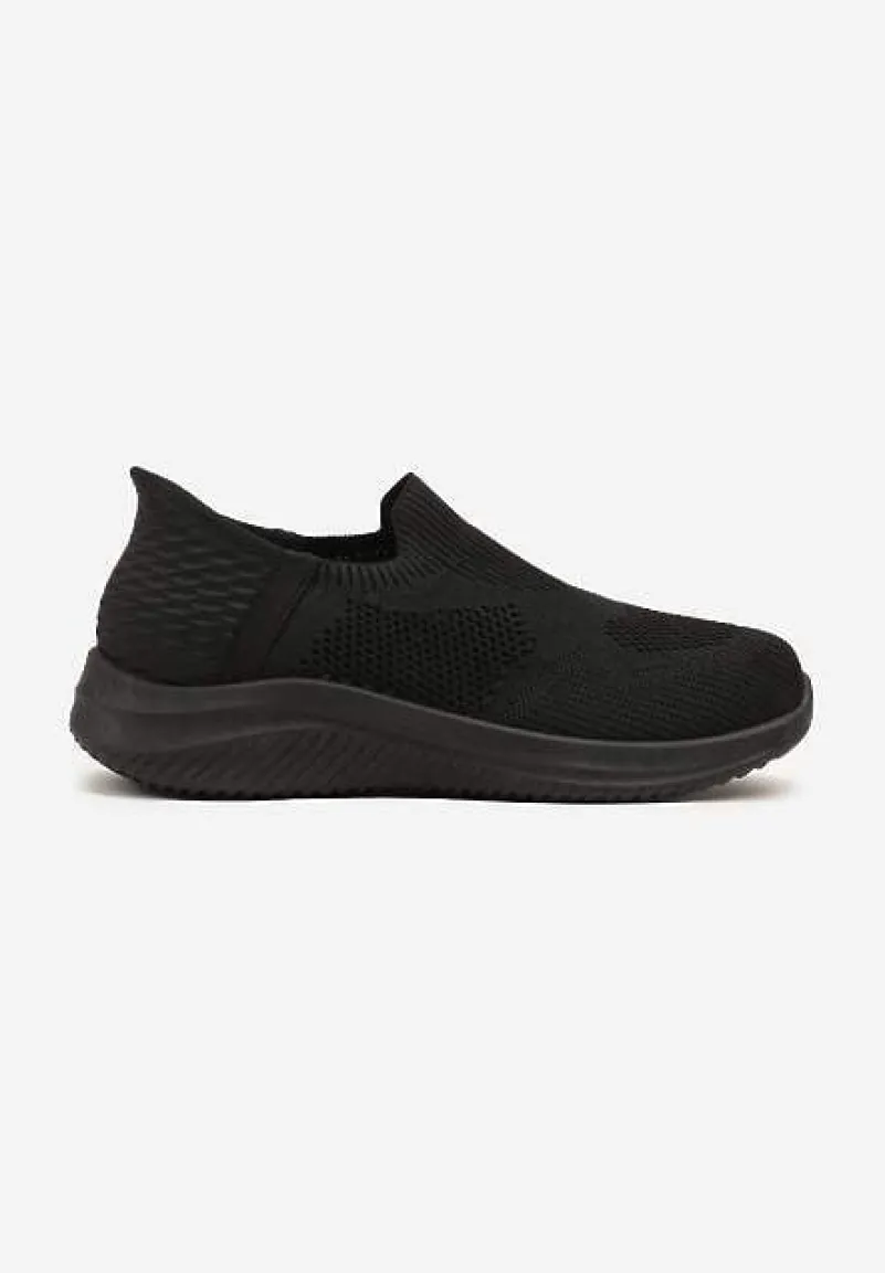 Czarne Wsuwane Buty Sportowe Sneakersy z Siateczki Kolarietia